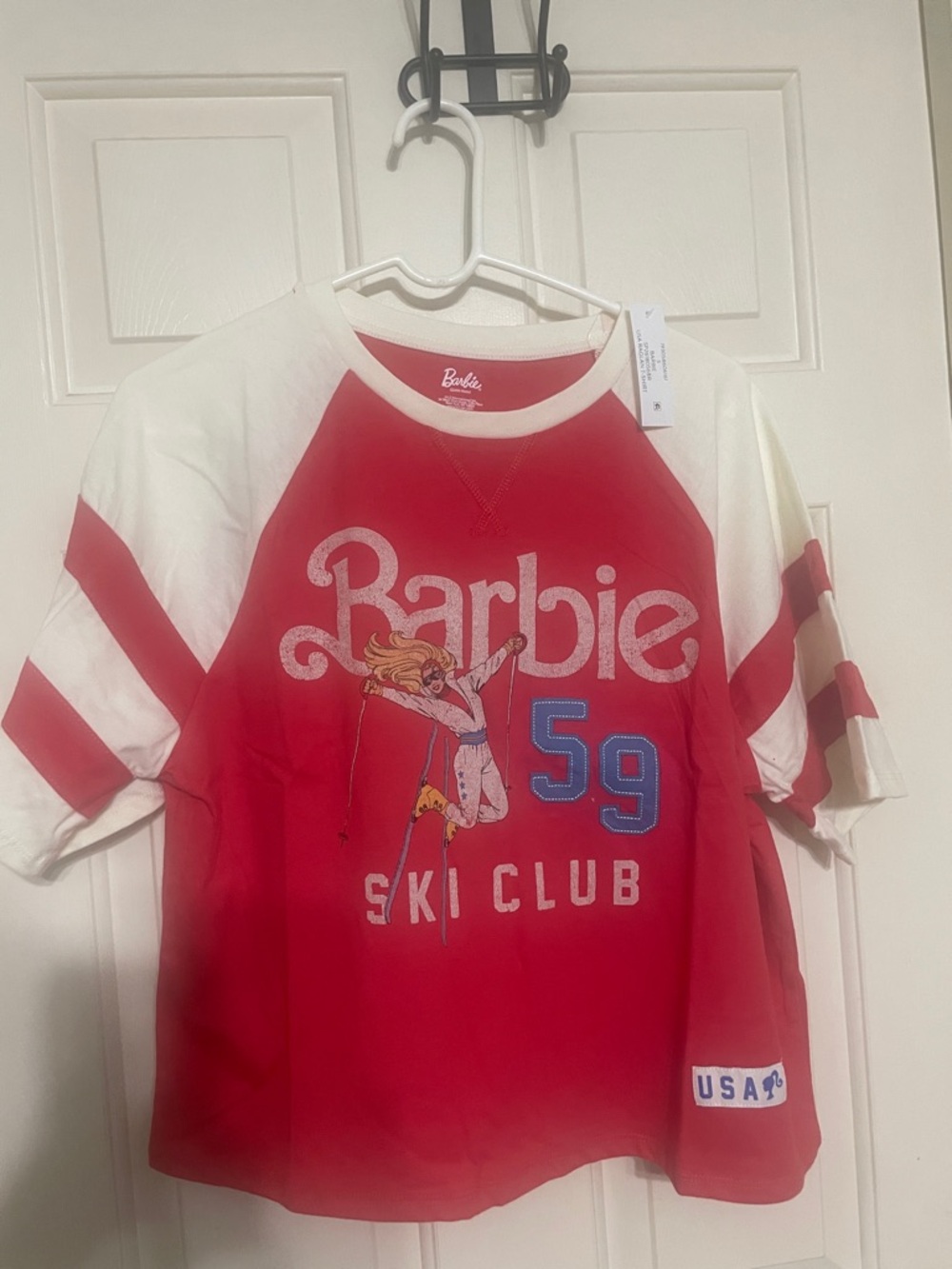 Barbie Red & White Ski Club Graphic Tee